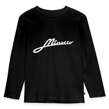 Minotto large logo - Kids' Premium Longsleeve Shirt - black - Front - AI Model Kid Male (0cm)