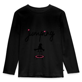 jumping trampoline girl jump jump gift - Kids' Premium Longsleeve Shirt - black - Front - AI Model Kid Male (0cm)