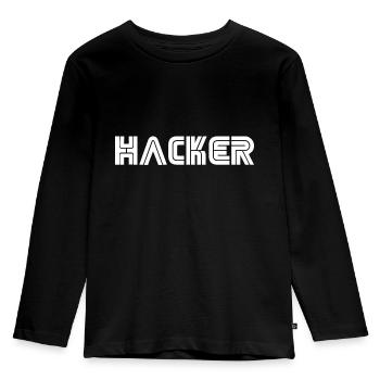hacker - Kinder Premium Bio Langarmshirt - Schwarz - Vorne - AI Model Kid Male (0cm)