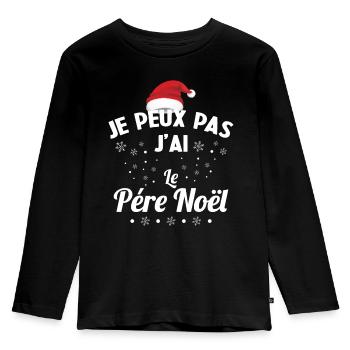 Je peux pas j'ai le père noël - T-shirt manches longues Premium Enfant - noir - Devant - AI Model Kid Male (0cm)