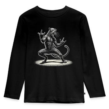 Rock-Panther – Métal et puissance - T-shirt manches longues Premium Enfant - noir - Devant - AI Model Kid Male (0cm)