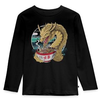 Ramen Dragon – Hunger of the Dragon - Kids' Premium Longsleeve Shirt - black - Front - AI Model Kid Male (0cm)