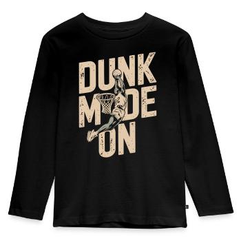 Dunk Mode Enabled - Kids' Premium Longsleeve Shirt - black - Front - AI Model Kid Male (0cm)