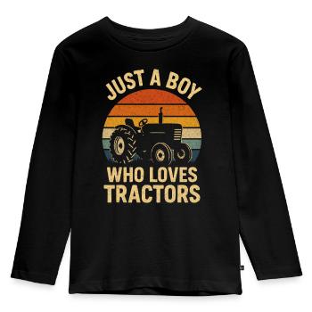 Tractor Tractor Farmer Farm Tractor Driver - Kids' Premium Longsleeve Shirt - black - Front - AI Model Kid Male (0cm)