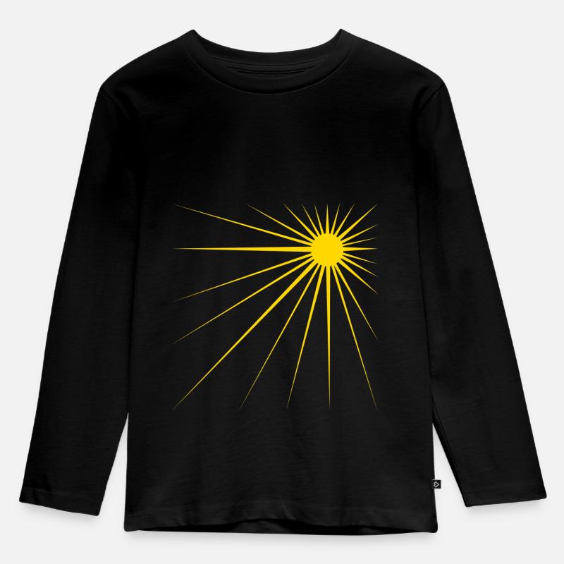 Sonne - Kinder Premium Bio Langarmshirt - Schwarz
