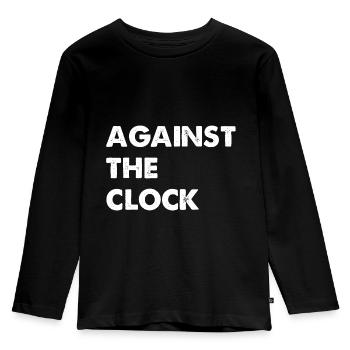 against the clock - Kids' Premium Longsleeve Shirt - black - Front - AI Model Kid Male (0cm)
