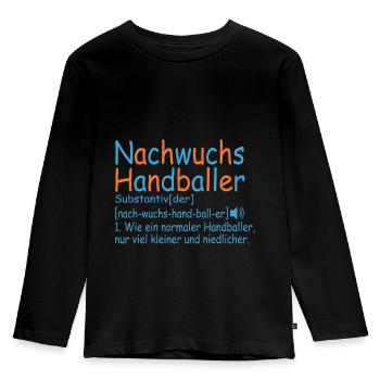 Nachwuchs Handballer Handball Baby Definition - Kinder Premium Bio Langarmshirt - Schwarz - Vorne - AI Model Kid Male (0cm)