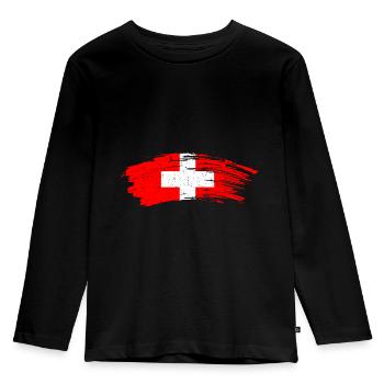 Suisse - T-shirt manches longues Premium Enfant - noir - Devant - AI Model Kid Male (0cm)