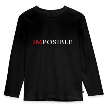IMPOSIBLE blanco - T-shirt manches longues Premium Enfant - noir - Devant - AI Model Kid Male (0cm)
