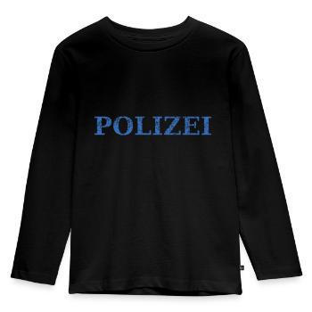 Polizei - Kinder Premium Bio Langarmshirt - Schwarz - Vorne - AI Model Kid Male (0cm)