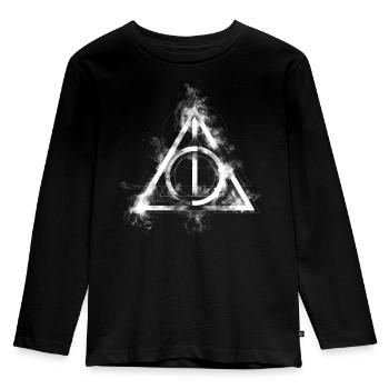 Harry Potter The Deathly Hallows Icon - Kids' Premium Longsleeve Shirt - black - Front - AI Model Kid Male (0cm)