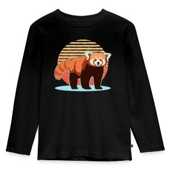 Roter Panda Rote Pandas Red Panda Geschenk - Kinder Premium Bio Langarmshirt - Schwarz - Vorne - AI Model Kid Male (0cm)