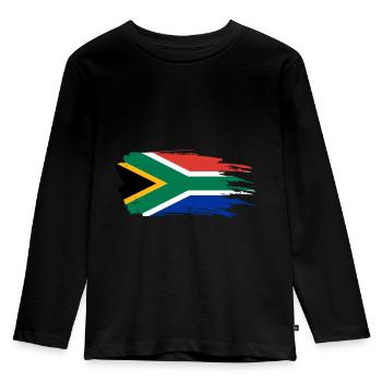 Republik Südafrika Shirt Geschenkidee - Kinder Premium Bio Langarmshirt - Schwarz - Vorne - AI Model Kid Male (0cm)