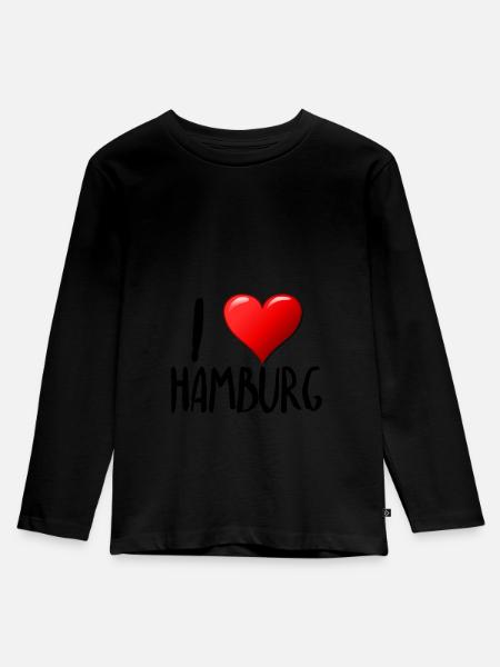 J'aime Hambourg - T-shirt manches longues Premium Enfant - noir