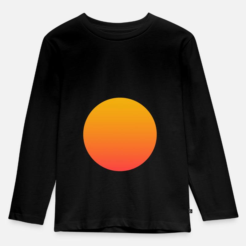 Sonne - Kinder Premium Bio Langarmshirt - Schwarz