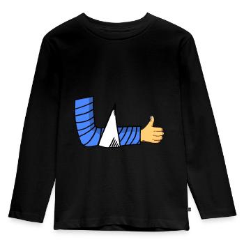 broken arm - Kinder Premium Bio Langarmshirt - Schwarz - Vorne - AI Model Kid Male (0cm)