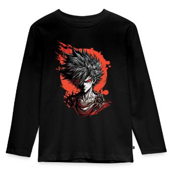 Anime Style - Kids' Premium Longsleeve Shirt - black - Front - AI Model Kid Male (0cm)