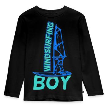 Garçon de planche à voile - T-shirt manches longues Premium Enfant - noir - Devant - AI Model Kid Male (0cm)