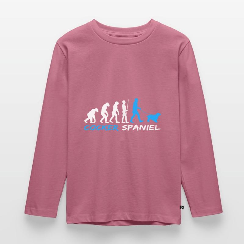 Englischer Cocker Spaniel Hundebesitzer Evolution Kinder Premium Bio Langarmshirt
