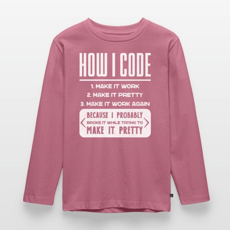 Programmierer, Code, Nerd, Programmierung Kinder Premium Bio Langarmshirt