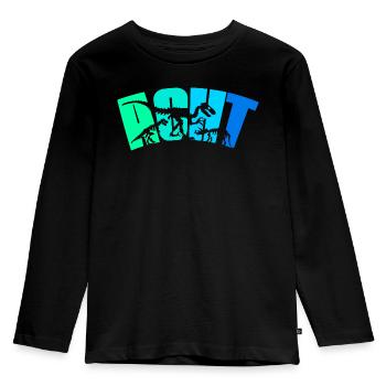 8. Geburtstag Dino Junge 8 Jahre alt Dinosaurier - Kinder Premium Bio Langarmshirt - Schwarz - Vorne - AI Model Kid Male (0cm)