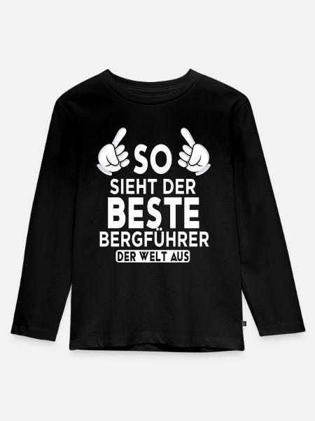Bergführer Spruch - Kinder Premium Bio Langarmshirt - Schwarz