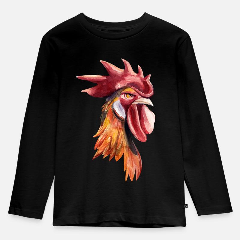 Hahn - Kinder Premium Bio Langarmshirt - Schwarz