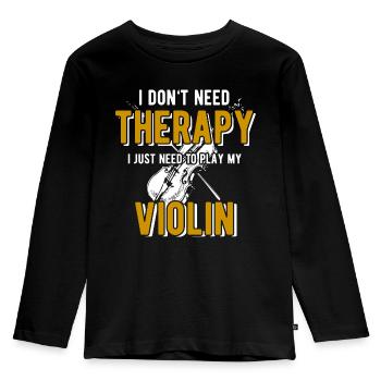 Violine Geige Musiker Musik Instrument Geschenk - Kinder Premium Bio Langarmshirt - Schwarz - Vorne - AI Model Kid Male (0cm)
