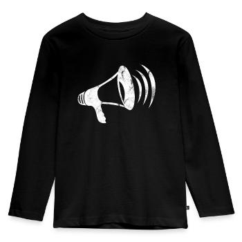 Megaphon I Megafon Shirt I Musiker DJ Tontechniker - Kinder Premium Bio Langarmshirt - Schwarz - Vorne - AI Model Kid Male (0cm)