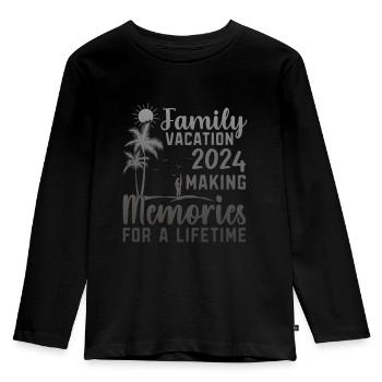 Familienurlaub Erinnerungen Schaffen - Kinder Premium Bio Langarmshirt - Schwarz - Vorne - AI Model Kid Male (0cm)