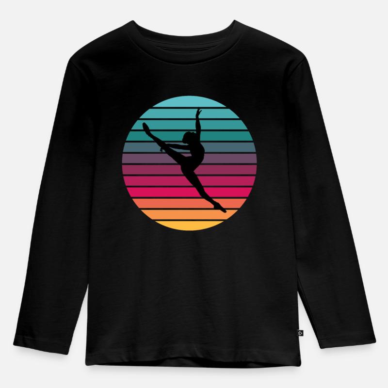 sunset ballett 8 - Kinder Premium Bio Langarmshirt - Schwarz