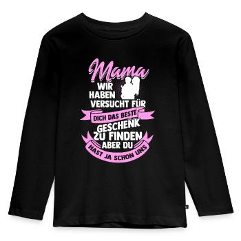 Muttertag - Kinder Premium Bio Langarmshirt - Schwarz - Vorne - AI Model Kid Male (0cm)