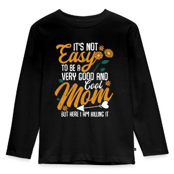 Fête des Mères - T-shirt manches longues Premium Enfant - noir - Devant - AI Model Kid Male (0cm)