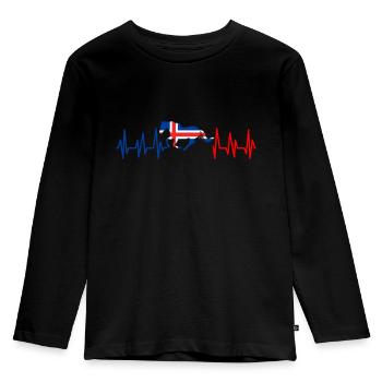 Island pferdr geschenk Cheval Pony Tölt Iceland Horse - T-shirt manches longues Premium Enfant - noir - Devant - AI Model Kid Male (0cm)