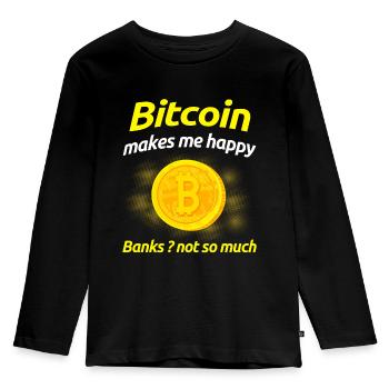 Bitcoin - T-shirt manches longues Premium Enfant - noir - Devant - AI Model Kid Male (0cm)