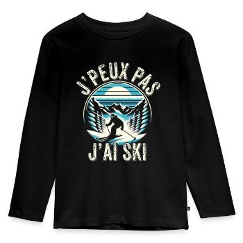 J'peux Pas J'ai Ski Cadeau Skieur Sports d'Hiver - T-shirt manches longues Premium Enfant - noir - Devant - AI Model Kid Male (0cm)