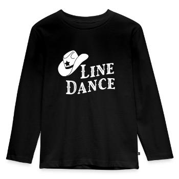 Line Dance - Kinder Premium Bio Langarmshirt - Schwarz - Vorne - AI Model Kid Male (0cm)