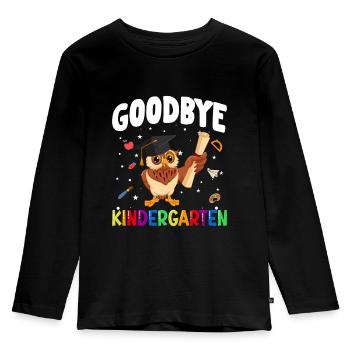 Goodbye Kindergarten Eule Schultüte - Kinder Premium Bio Langarmshirt - Schwarz - Vorne - AI Model Kid Male (0cm)