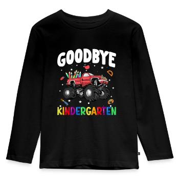 Goodbye Kindergarten Truck Einschulung Schule - Kinder Premium Bio Langarmshirt - Schwarz - Vorne - AI Model Kid Male (0cm)