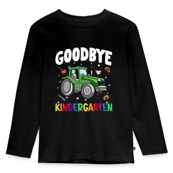 Goodbye Kindergarten Traktor Einschulung Schule - Kinder Premium Bio Langarmshirt - Schwarz - Vorne - AI Model Kid Male (0cm)