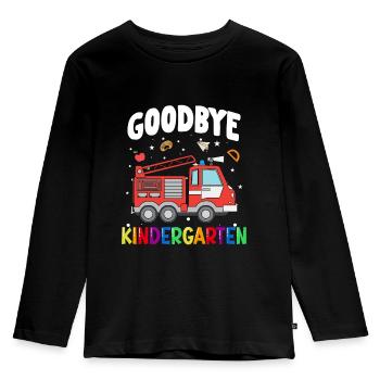 Goodbye Kindergarten Feuerwehr Schultüte - Kinder Premium Bio Langarmshirt - Schwarz - Vorne - AI Model Kid Male (0cm)