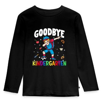 Goodbye Kindergarten Fußball Schultüte - Kinder Premium Bio Langarmshirt - Schwarz - Vorne - AI Model Kid Male (0cm)