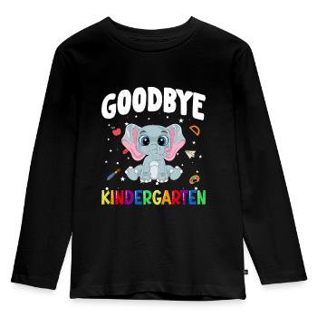 Goodbye Kindergarten Elefant Schultüte - Kinder Premium Bio Langarmshirt - Schwarz - Vorne - AI Model Kid Male (0cm)