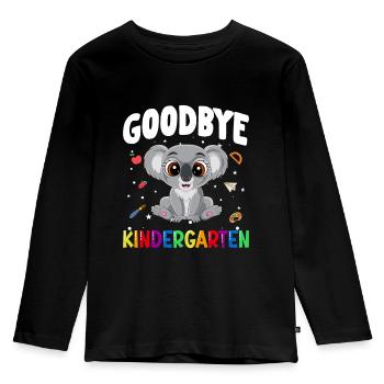 Goodbye Kindergarten Koala Einschulung Schule - Kinder Premium Bio Langarmshirt - Schwarz - Vorne - AI Model Kid Male (0cm)