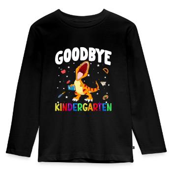 Goodbye Kindergarten Dinosaurier Schultüte - Kinder Premium Bio Langarmshirt - Schwarz - Vorne - AI Model Kid Male (0cm)