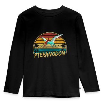 Pteranodon Dinosaur Enfants Dino Cadeau - T-shirt manches longues Premium Enfant - noir - Devant - AI Model Kid Male (0cm)