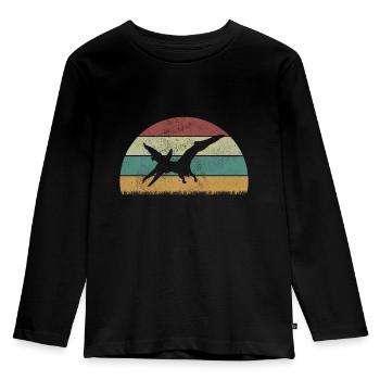 Pteranodon Dinosaur Enfants Dino Cadeau - T-shirt manches longues Premium Enfant - noir - Devant - AI Model Kid Male (0cm)