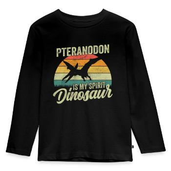 Pteranodon Dinosaurier Kinder Dino Geschenk - Kinder Premium Bio Langarmshirt - Schwarz - Vorne - AI Model Kid Male (0cm)