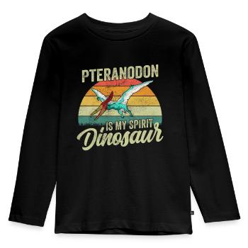 Pteranodon Dinosaur Enfants Dino Cadeau - T-shirt manches longues Premium Enfant - noir - Devant - AI Model Kid Male (0cm)