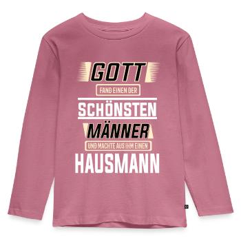 Hausmann, einer der schönsten Männer der Welt - Kinder Premium Bio Langarmshirt - Mauve - Vorne - AI Model Kid Female (0cm)